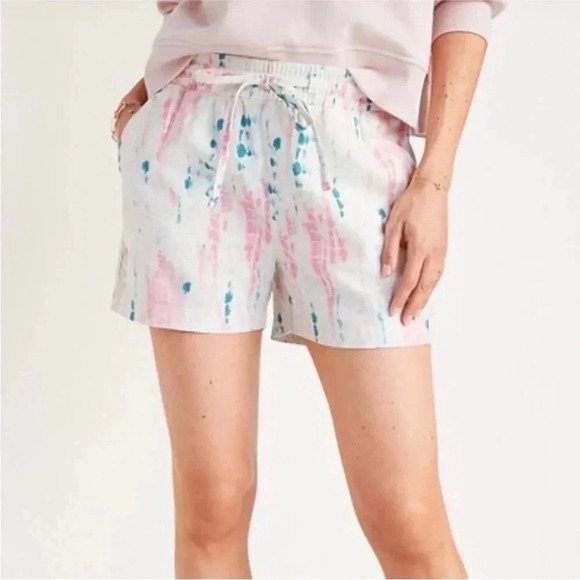 NWT Old Navy Tie Dye Linen Blend Shorts - Picture 1 of 11
